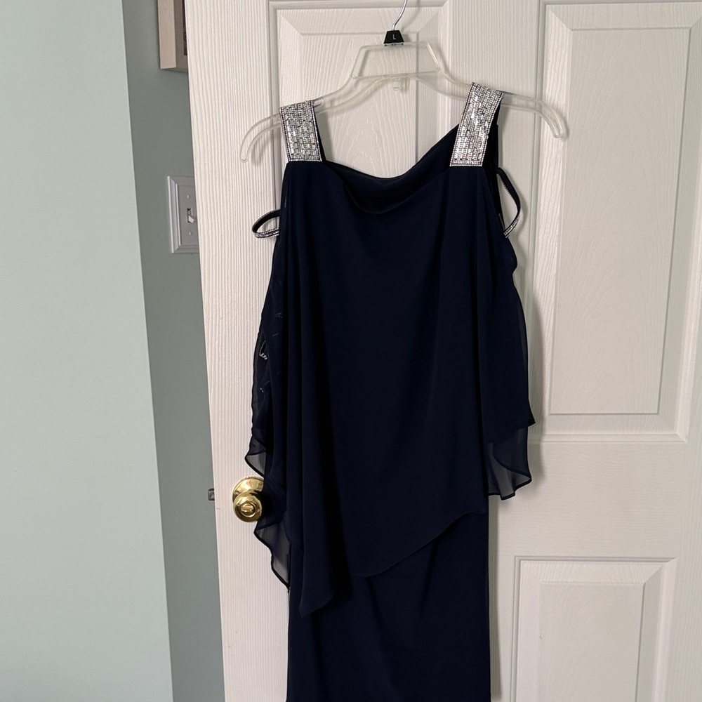 MSK Navy Dress with Silver Strap Details